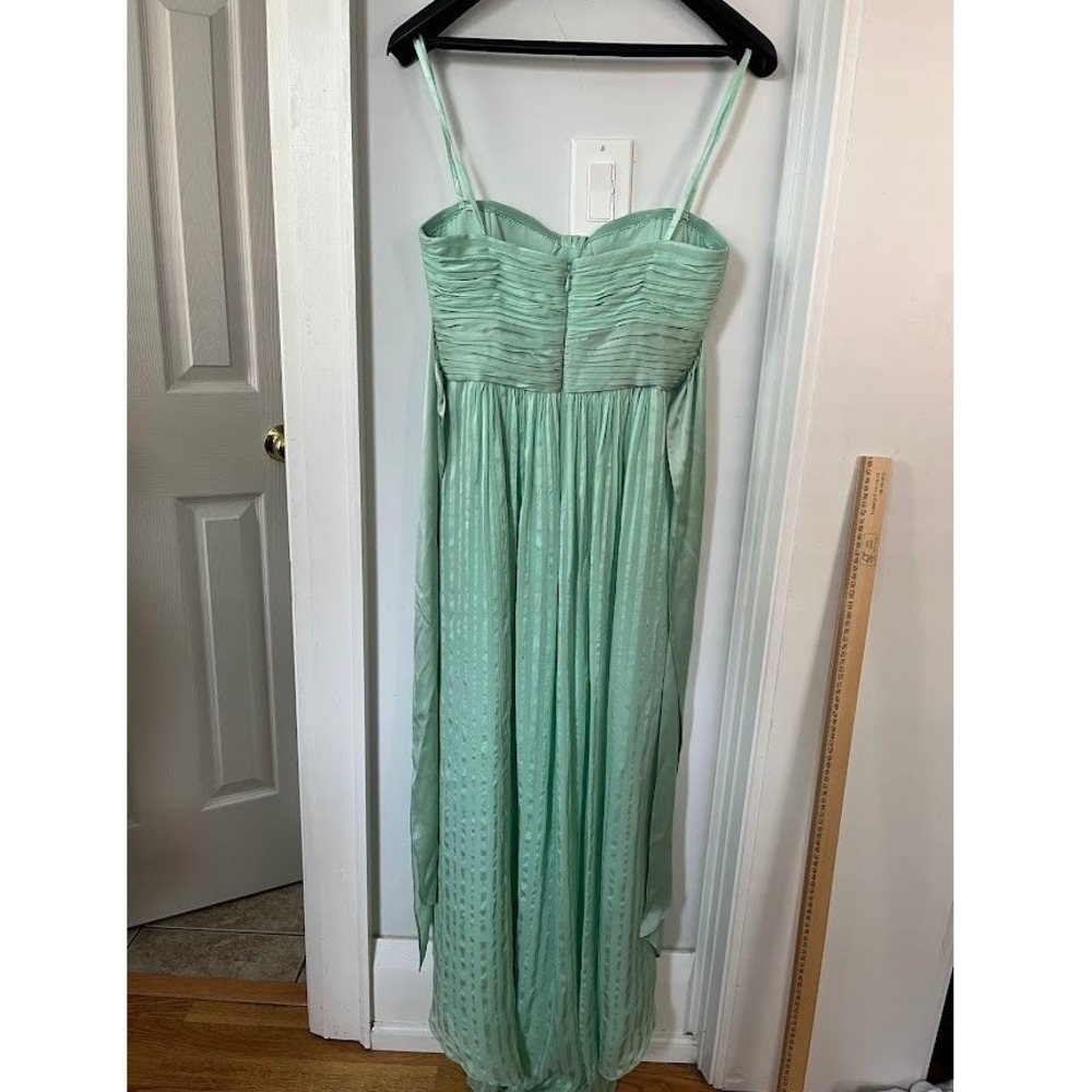 BCBGMaxAzria Mint Green Asymmetrical Pleated High-Low Dress - Picture 4 of 10
